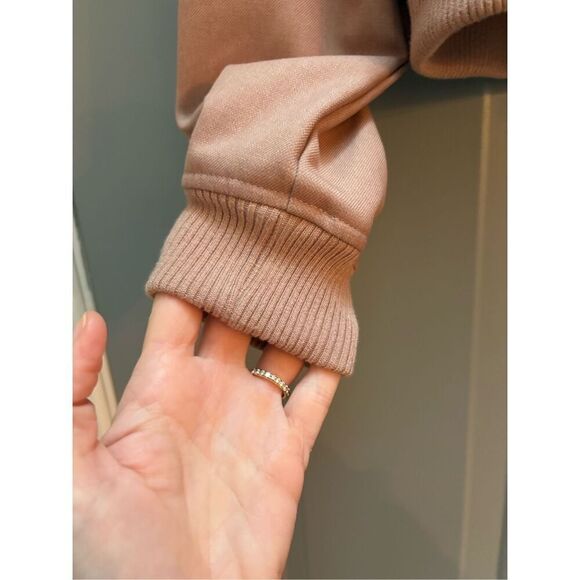 Blush Pink Cropped Bomber Jacket Utility Pockets Snap Front Lightweight - Picture 8 of 12